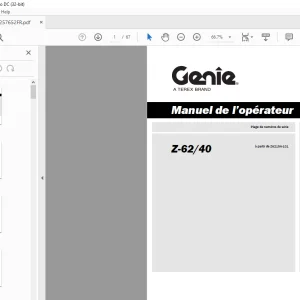 Genie Lift Z-62/40 Manuel de l’opérateur 1257652 PDF