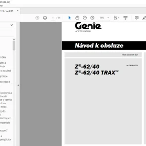 Genie Lift Z-62/40 Z-62/40 TRAX Návod k Obsluze Manual