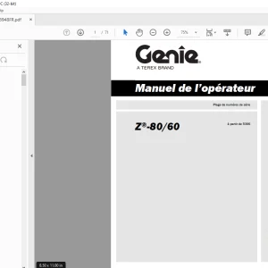 Genie Lift Z-80/60 Manuel de l’opérateur 1258948 PDF