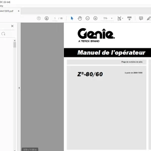 Genie Lift Z-80/60 Manuel de l’opérateur 1294418 PDF