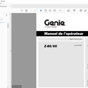 Genie Lift Z-80/60 Manuel de l'opérateur 133093 PDF
