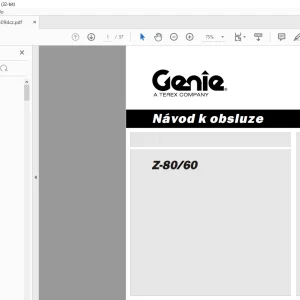 Genie Lift Z-80/60  Návod k Obsluze 133094 - PDF DOWNLOAD (Czech)