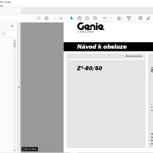Genie Lift Z-80/60 Návod k Obsluze Manual 1318180