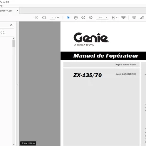 Genie Lift ZX-135/70 Manuel de l'opérateur 1258936 PDF