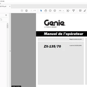 Genie Lift ZX-135/70 Manuel de l’opérateur 160567 PDF