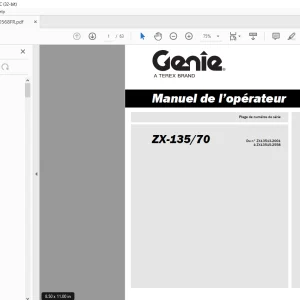 Genie Lift ZX-135/70 Manuel de l’opérateur 160568 PDF