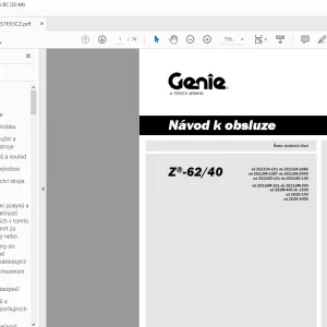 Genie Lift Z®-62/40 Návod k Obsluze Manual 1257653