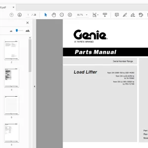 Genie Load Lifter Parts Manual 115416 - PDF DOWNLOAD