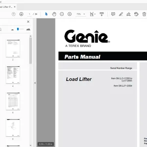Genie Load Lifter Parts Manual 1282628GT - PDF DOWNLOAD