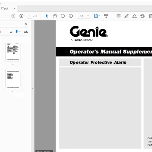 Genie Protective Alarm Supplement Operator's Manual - PDF