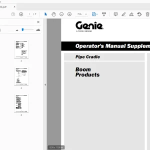Genie Pipe Cradle Boom Products Operator's Manual (Supplement) - PDF