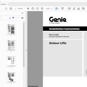 Genie Pipe Cradle Scissor Lifts Installation Instructions 72830 PDF