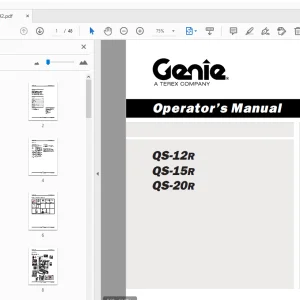 Genie QS-12R QS-15R QS-20R Operator's Manual 133492 - PDF DOWNLOAD