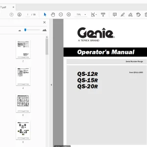 Genie QS-12R QS-15R QS-20R Operator's Manual 133577 - PDF DOWNLOAD