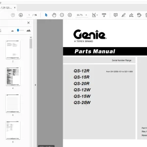 Genie QS-12R QS-15R QS-20R QS-12W QS-15W QS-20W Parts Manual 115437 - PDF DOWNLOAD
