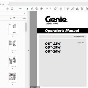 Genie QS-12W QS-15W QS-20W Operator's Manual 1297732 - PDF DOWNLOAD