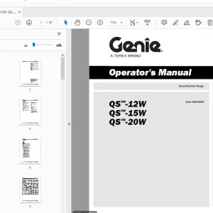 Genie QS-12W QS-15W QS-20W Operator's Manual 1297733 - PDF DOWNLOAD