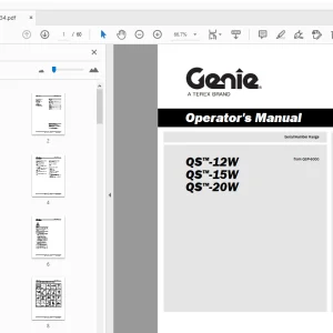 Genie QS-12W QS-15W QS-20W Operator's Manual 1297734 - PDF DOWNLOAD