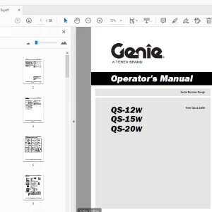 Genie QS-12W QS-15W QS-20W Operator's Manual 133578 - PDF DOWNLOAD