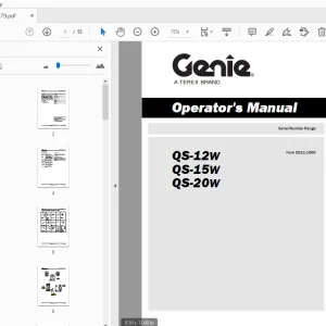 Genie QS-12W QS-15W QS-20W Operator's Manual 133579 - PDF DOWNLOAD