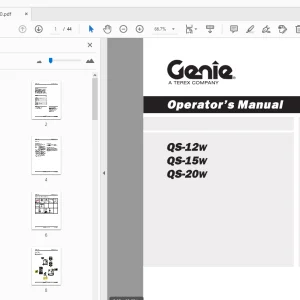 Genie QS-12W/QS-15W/QS-20W Operator's Manual 145360 - PDF DOWNLOAD