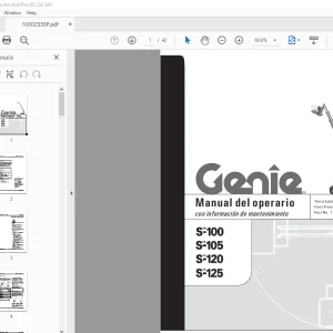 Genie S-100 S-105 S-120 S-125 Manual del operario PDF