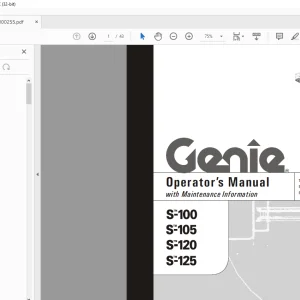 Genie S-100 S-105 S-120 S-125 Operator's Manual 1000255 PDF