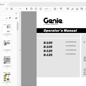 Genie S-100 S-105 S-120 S-125 Operator's Manual 1261388 - PDF DOWNLOAD