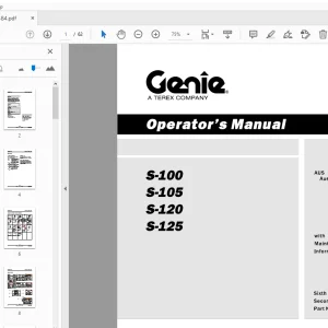 Genie S-100 S-105 S-120 S-125 Operator's Manual 226484 - PDF DOWNLOAD