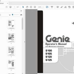 Genie S-100 S-105 S-120 S-125 Operator's Manual 82599 - PDF