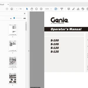 Genie S-100 S-105 S-120 S-125 Operator's Manual T111108 - PDF DOWNLOAD