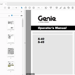Genie S-40 S-45 Operator's Manual 1259837 - PDF DOWNLOAD