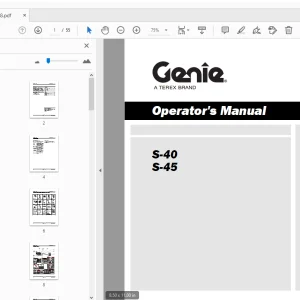 Genie S-40 S-45 Operator's Manual 1259838 - PDF DOWNLOAD