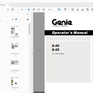 Genie S-40 S-45 Operator's Manual 133027 - PDF DOWNLOAD