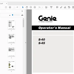 Genie S-40 S-45 Operator's Manual 133552 - PDF DOWNLOAD