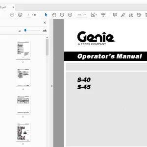 Genie S-40 S-45 Operator's Manual 226478 - PDF DOWNLOAD