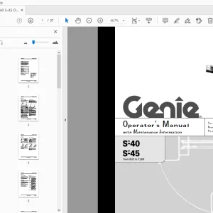 Genie S-40 S-45 Operator's Manual 43645 PDF