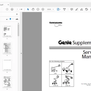 Genie S-40 S-80 & 85 Z-45/22 Z-60/34 Supplement Service Manual - PDF