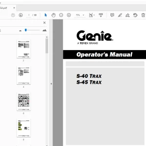 Genie S-40 Trax S-45 Trax Operator's Manual 217554 - PDF DOWNLOAD