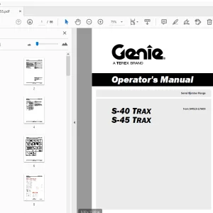 Genie S-40 Trax S-45 Trax Operator's Manual 217555 - PDF DOWNLOAD