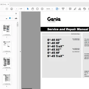 Genie S-40/S-45 (XC/HF/TraX) Service Repair Manual PDF