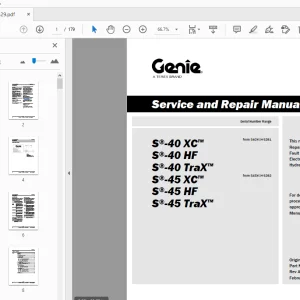Genie S-40 XC S-40 HF S-40 TraX S-45 XC S-45 HF S-45 TraX Service & Repair Manual - PDF