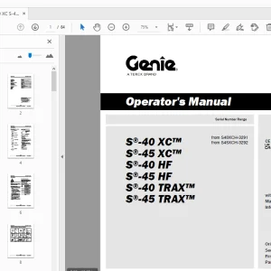 Genie S-40 XC S-45 XC S-40 HF S-45 HF S-40 Trax S-45 Trax Operator's Manual - PDF