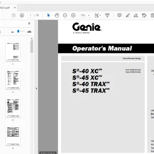 Genie S-40 XC S-45 XC S-40 TRAX S-45 TRAX Operator's Manual - PDF