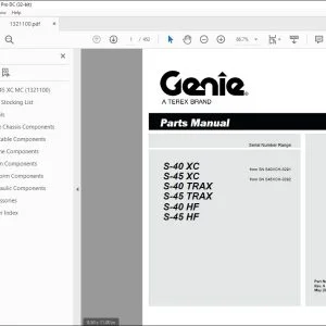 Genie S-40/S-45 (XC/TRAX/HF) Spare Parts Manual PDF
