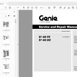 Genie S-60 FE S-60 DC Service & Repair Manual 1299608 - PDF DOWNLOAD
