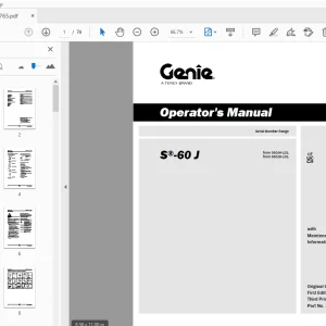 Genie S-60 J Operator's Manual 1283765 - PDF DOWNLOAD
