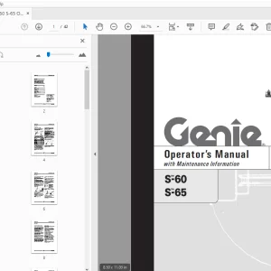 Genie S-60 S-65 Operator's Manual 110018 PDF