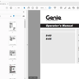 Genie S-60 S-65 Operator's Manual 114305 - PDF DOWNLOAD
