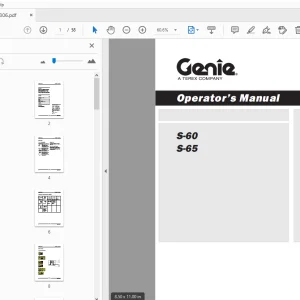 Genie S-60 S-65 Operator's Manual 114306 - PDF DOWNLOAD